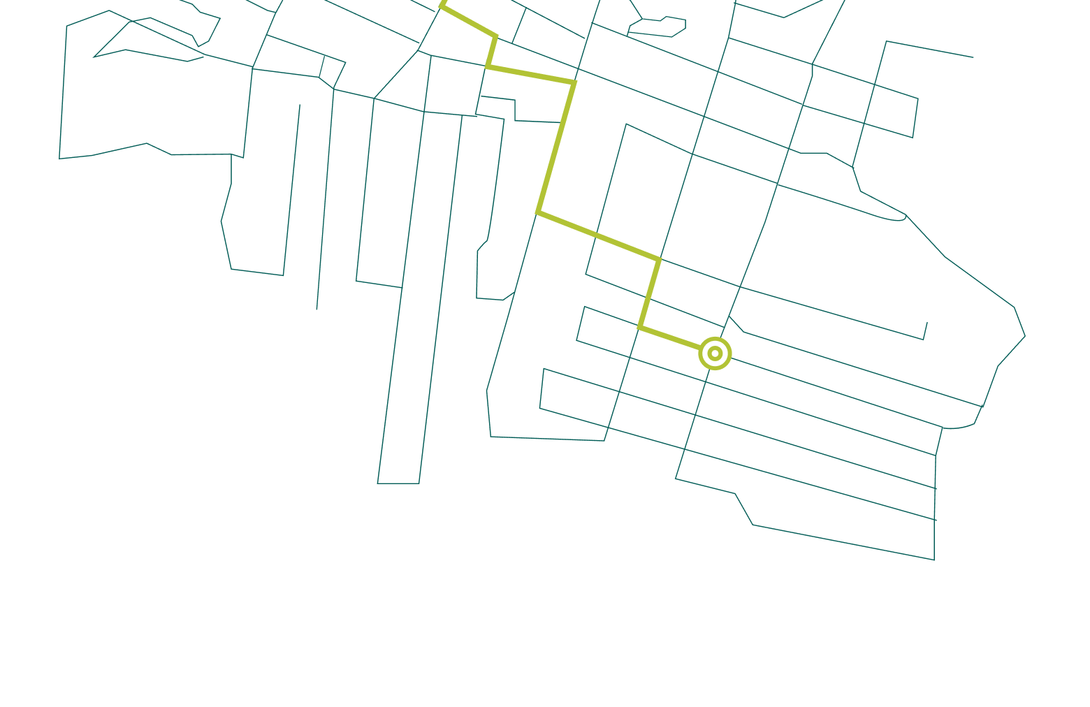 Street map in aerial view